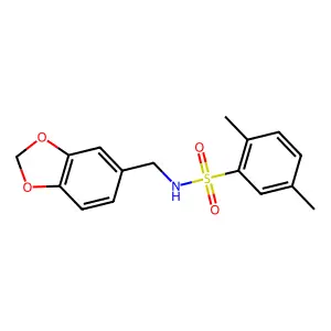 N-(1,3-benzodioxol-5-ylmethyl)-2,5-dimethylbenzenesulfonamide structure