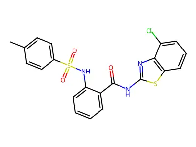 N-(4-chloro-1,3-benzothiazol-2-yl)-2-[(4-methylphenyl)sulfonylamino]benzamide structure