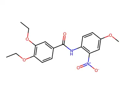 3,4-diethoxy-N-(4-methoxy-2-nitrophenyl)benzamide structure