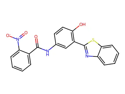 N-[3-(1,3-benzothiazol-2-yl)-4-hydroxyphenyl]-2-nitrobenzamide structure