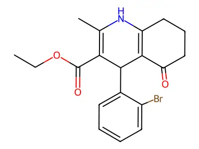 ethyl 4-(2-bromophenyl)-2-methyl-5-oxo-1,4,5,6,7,8-hexahydroquinoline-3-carboxylate structure