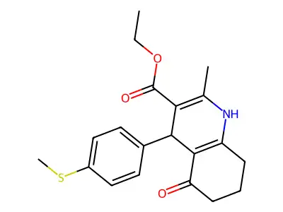 ethyl 2-methyl-4-[4-(methylsulfanyl)phenyl]-5-oxo-1,4,5,6,7,8-hexahydroquinoline-3-carboxylate structure