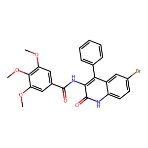 N-(6-bromo-2-oxo-4-phenyl-1,2-dihydroquinolin-3-yl)-3,4,5-trimethoxybenzamide structure