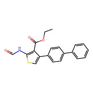 Ethyl 2-formamido-4-(4-phenylphenyl)thiophene-3-carboxylate structure