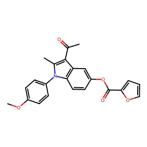 3-acetyl-1-(4-methoxyphenyl)-2-methyl-1H-indol-5-yl furan-2-carboxylate structure