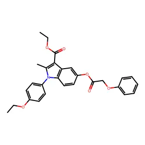 ethyl 1-(4-ethoxyphenyl)-2-methyl-5-[(phenoxyacetyl)oxy]-1H-indole-3-carboxylate structure
