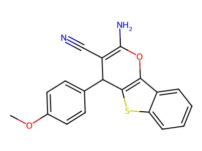 2-amino-4-(4-methoxyphenyl)-4H-[1]benzothiolo[3,2-b]pyran-3-carbonitrile structure
