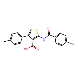 2-[(4-Bromobenzoyl)amino]-4-(4-methylphenyl)thiophene-3-carboxylic acid structure