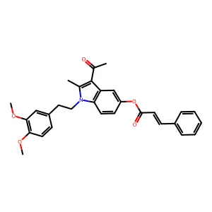 [3-acetyl-1-[2-(3,4-dimethoxyphenyl)ethyl]-2-methylindol-5-yl] 3-phenylprop-2-enoate structure