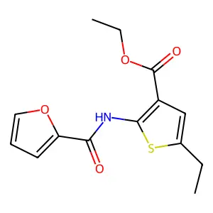 Ethyl 5-ethyl-2-(furan-2-carboxamido)thiophene-3-carboxylate structure