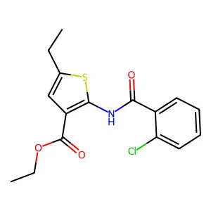 Ethyl 2-(2-chlorobenzamido)-5-ethylthiophene-3-carboxylate structure