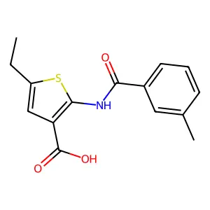 5-Ethyl-2-(3-methylbenzamido)thiophene-3-carboxylic acid structure