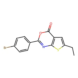2-(4-bromophenyl)-6-ethyl-4H-thieno[2,3-d][1,3]oxazin-4-one structure