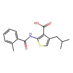 4-Isobutyl-2-(2-methylbenzamido)thiophene-3-carboxylic acid structure