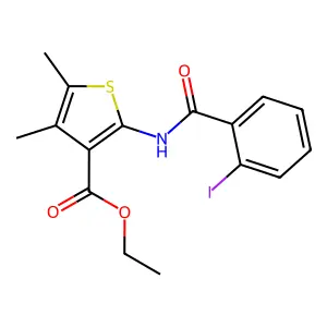 Ethyl 2-[(2-iodobenzoyl)amino]-4,5-dimethylthiophene-3-carboxylate structure