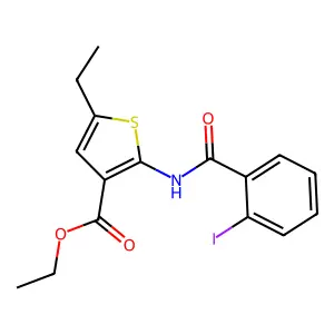Ethyl 5-ethyl-2-(2-iodobenzamido)thiophene-3-carboxylate structure