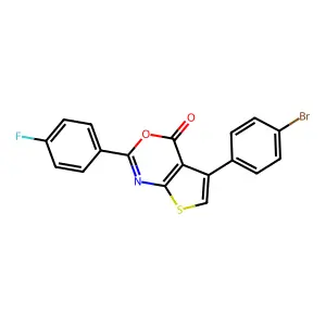 5-(4-bromophenyl)-2-(4-fluorophenyl)-4H-thieno[2,3-d][1,3]oxazin-4-one structure
