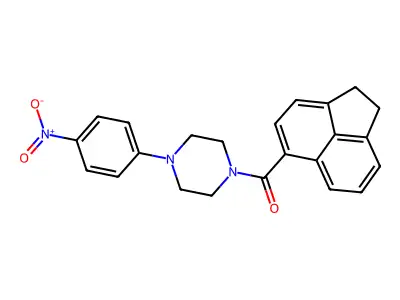 1,2-Dihydroacenaphthylen-5-yl-[4-(4-nitrophenyl)piperazin-1-yl]methanone structure