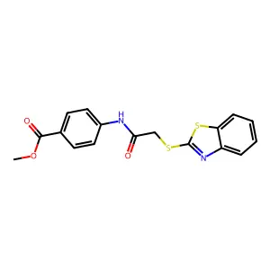 Methyl 4-{[(1,3-benzothiazol-2-ylsulfanyl)acetyl]amino}benzoate structure