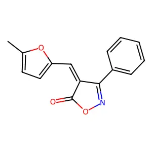 (4E)-4-[(5-methylfuran-2-yl)methylidene]-3-phenyl-1,2-oxazol-5(4H)-one structure
