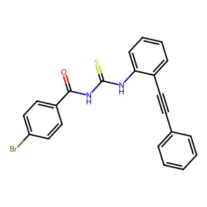 4-bromo-N-[[2-(2-phenylethynyl)phenyl]carbamothioyl]benzamide structure