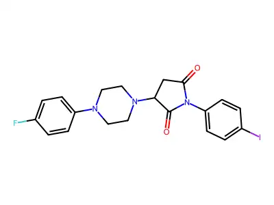 3-[4-(4-Fluorophenyl)piperazin-1-yl]-1-(4-iodophenyl)pyrrolidine-2,5-dione structure