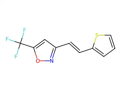 3-[(E)-2-thiophen-2-ylethenyl]-5-(trifluoromethyl)-1,2-oxazole structure