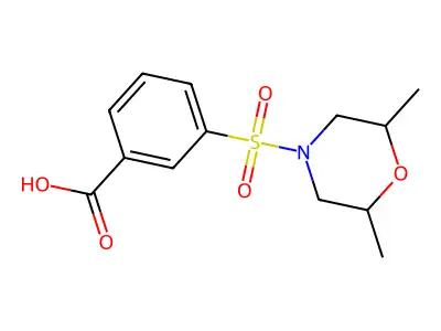 3-[(2,6-Dimethylmorpholin-4-yl)sulfonyl]benzoic acid structure