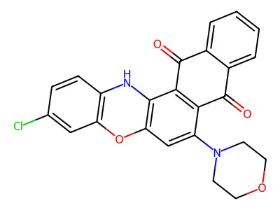 3-chloro-7-morpholin-4-yl-14H-naphtho[3,2-a]phenoxazine-8,13-dione structure