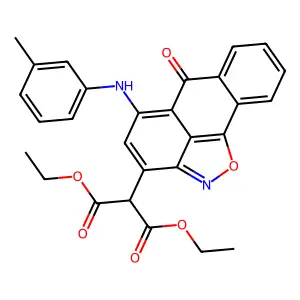 diethyl 2-(6-oxo-5-(m-tolylamino)-6H-anthra[1,9-cd]isoxazol-3-yl)malonate structure