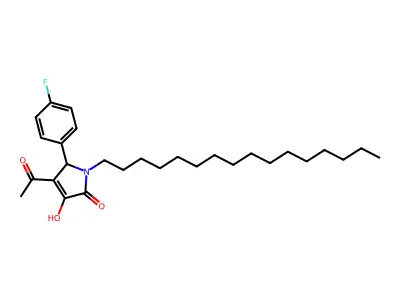 3-acetyl-2-(4-fluorophenyl)-1-hexadecyl-4-hydroxy-2H-pyrrol-5-one structure