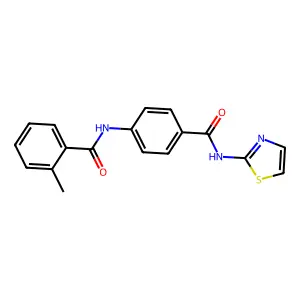 2-methyl-N-[4-(1,3-thiazol-2-ylcarbamoyl)phenyl]benzamide structure