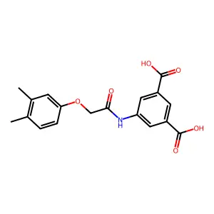 5-{[(3,4-Dimethylphenoxy)acetyl]amino}isophthalic acid structure