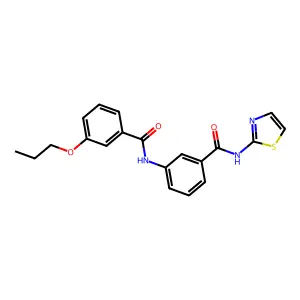 3-[(3-propoxybenzoyl)amino]-N-(1,3-thiazol-2-yl)benzamide structure