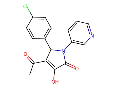 3-acetyl-2-(4-chlorophenyl)-4-hydroxy-1-pyridin-3-yl-2H-pyrrol-5-one structure