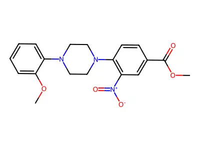 Methyl 4-[4-(2-methoxyphenyl)piperazin-1-yl]-3-nitrobenzoate structure