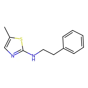 5-methyl-N-(2-phenylethyl)-1,3-thiazol-2-amine structure