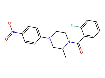 (2-Fluorophenyl)-[2-methyl-4-(4-nitrophenyl)piperazin-1-yl]methanone structure