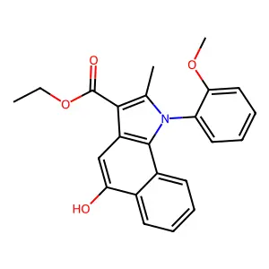 ethyl 5-hydroxy-1-(2-methoxyphenyl)-2-methyl-1H-benzo[g]indole-3-carboxylate structure