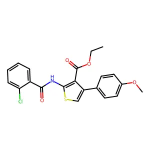 Ethyl 2-[(2-chlorobenzoyl)amino]-4-(4-methoxyphenyl)thiophene-3-carboxylate structure