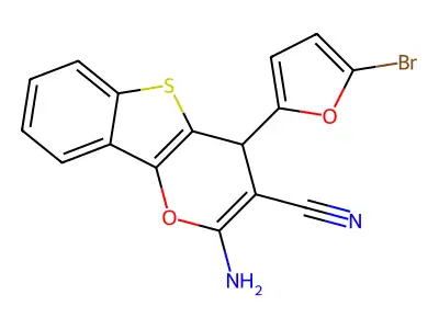 2-amino-4-(5-bromofuran-2-yl)-4H-[1]benzothiolo[3,2-b]pyran-3-carbonitrile structure