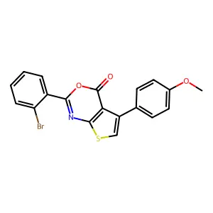 2-(2-bromophenyl)-5-(4-methoxyphenyl)-4H-thieno[2,3-d][1,3]oxazin-4-one structure