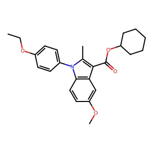 cyclohexyl 1-(4-ethoxyphenyl)-5-methoxy-2-methyl-1H-indole-3-carboxylate structure