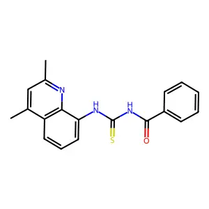 N-[(2,4-dimethylquinolin-8-yl)carbamothioyl]benzamide structure
