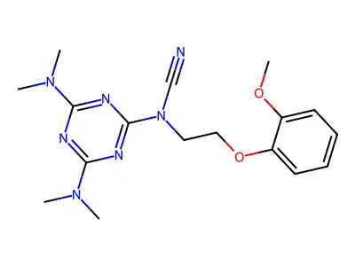 [4,6-Bis(dimethylamino)-1,3,5-triazin-2-yl]-[2-(2-methoxyphenoxy)ethyl]cyanamide structure