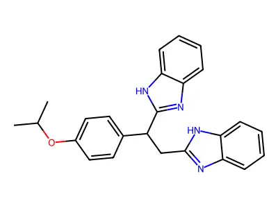 2-[2-(1H-benzimidazol-2-yl)-1-(4-propan-2-yloxyphenyl)ethyl]-1H-benzimidazole structure