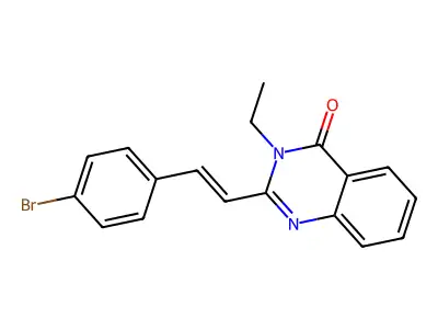 2-[(E)-2-(4-bromophenyl)ethenyl]-3-ethylquinazolin-4-one structure