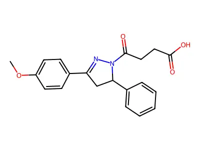 4-[5-(4-Methoxyphenyl)-3-phenyl-3,4-dihydropyrazol-2-yl]-4-oxobutanoic acid structure
