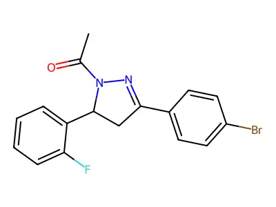 1-[5-(4-Bromophenyl)-3-(2-fluorophenyl)-3,4-dihydropyrazol-2-yl]ethanone structure