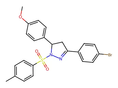 3-(4-bromophenyl)-5-(4-methoxyphenyl)-1-tosyl-4,5-dihydro-1H-pyrazole structure